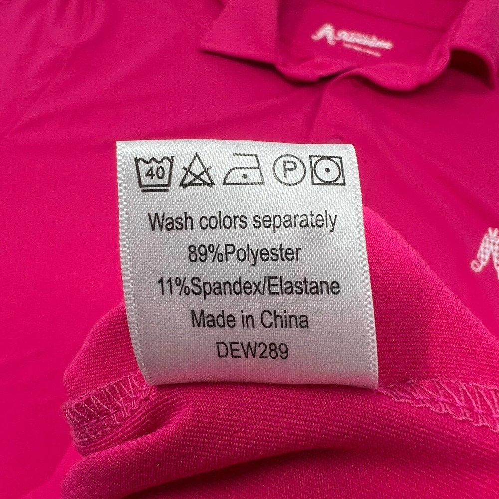 Royal & Awesome Men's Golf Polo Shirt Bright‎ Pink Size Medium Polyester - Picture 5 of 7
